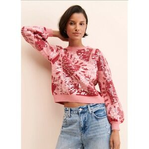 FARM Rio Pink and Red Heart Sweater